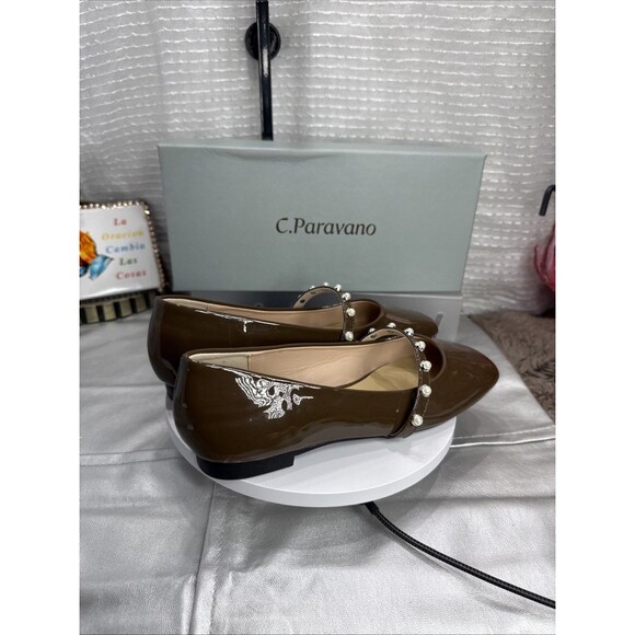 (E) C.Paravano Chocolate Patent Leather Mary Jane Ballet Flats*(Size Various) - Picture 11 of 11